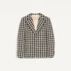 Einreihige Jacke aus Wollmischung mit Karomuster Einreihige Jacke aus Wollmischung mit Karomuster