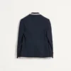 Einreihige Jersey-Baumwolljacke mit Torchon-Paspelierung Einreihige Jersey-Baumwolljacke mit Torchon-Paspelierung