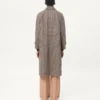 Einreihiger Mantel aus Baumwolle und Wolle mit Vichy-Muster Einreihiger Mantel aus Baumwolle und Wolle mit Vichy-Muster