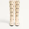 Equivoque-Stiefel aus Moiré-Plus-De-Pois-Stoff 60 mm Equivoque-Stiefel aus Moiré-Plus-De-Pois-Stoff 60 mm