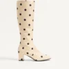 Equivoque-Stiefel aus Moiré-Plus-De-Pois-Stoff 60 mm Equivoque-Stiefel aus Moiré-Plus-De-Pois-Stoff 60 mm
