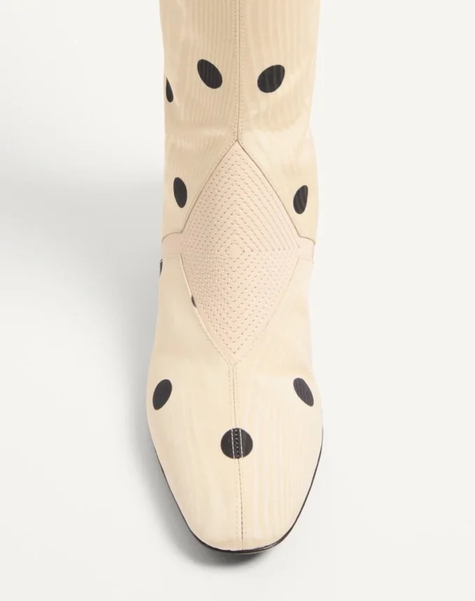 Equivoque-Stiefel aus Moiré-Plus-De-Pois-Stoff 60 mm Equivoque-Stiefel aus Moiré-Plus-De-Pois-Stoff 60 mm