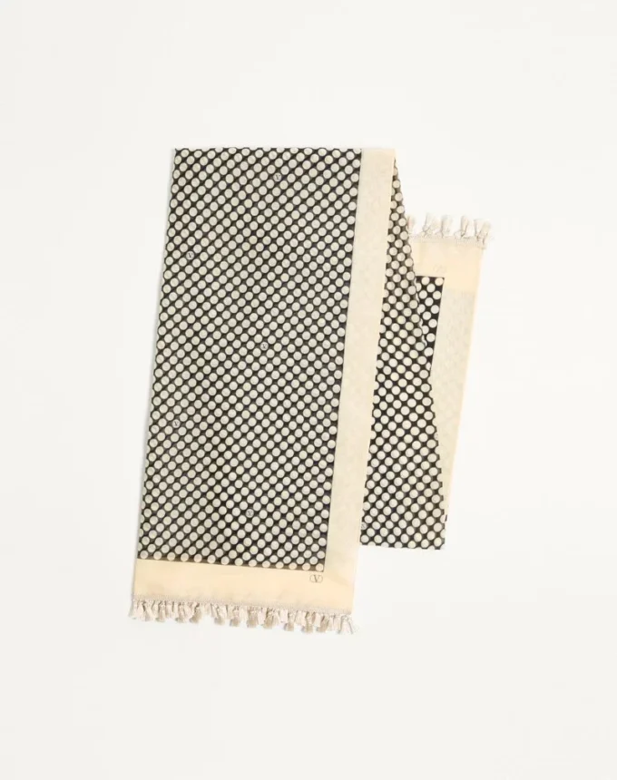 Escape Pareo aus Baumwolle und Seide mit Polka-Dot-Print