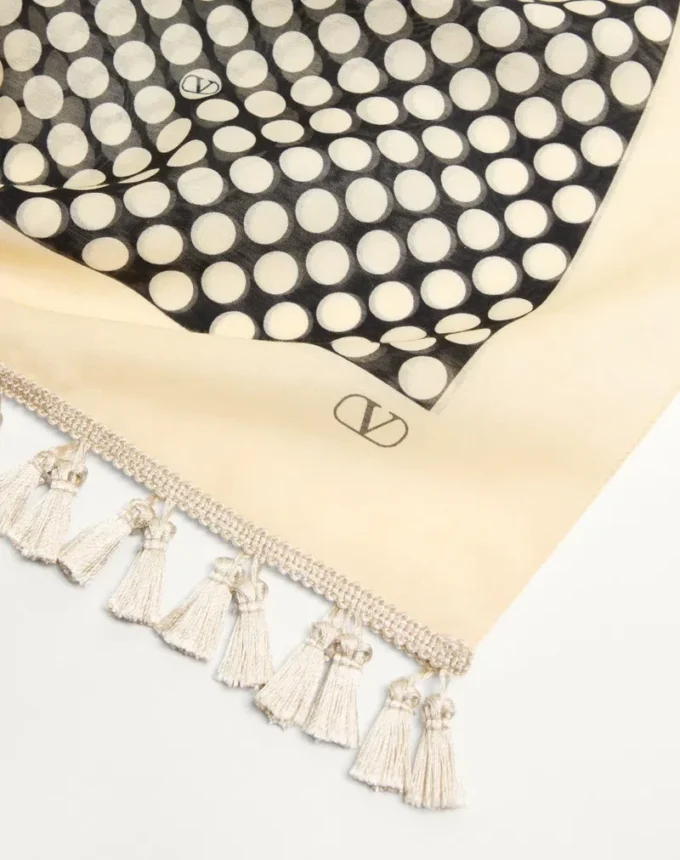Escape Pareo aus Baumwolle und Seide mit Polka-Dot-Print