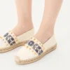 Espadrilles aus Nappaleder mit Traubenstickerei 20 mm Espadrilles aus Nappaleder mit Traubenstickerei 20 mm