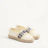 Espadrilles aus Nappaleder mit Traubenstickerei 20 mm Espadrilles aus Nappaleder mit Traubenstickerei 20 mm