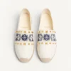 Espadrilles aus Nappaleder mit Traubenstickerei 20 mm Espadrilles aus Nappaleder mit Traubenstickerei 20 mm
