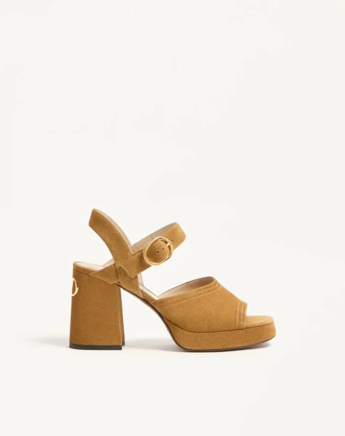 Fawcette Plateausandalen aus Spaltleder 100 mm Fawcette Plateausandalen aus Spaltleder 100 mm