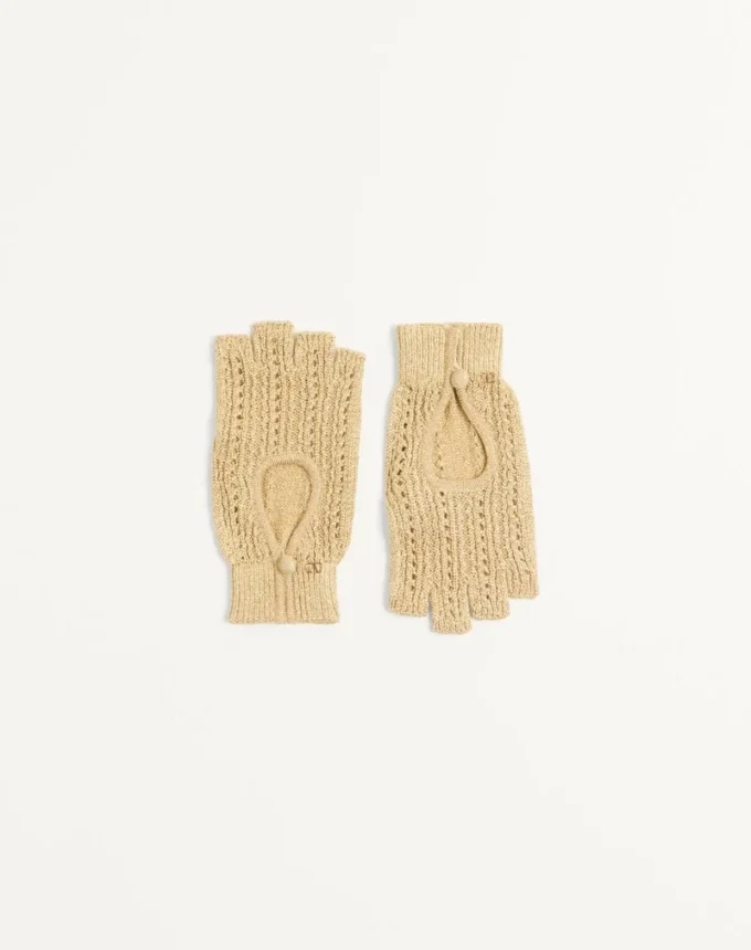 Fingerlose Strickhandschuhe aus Lurex