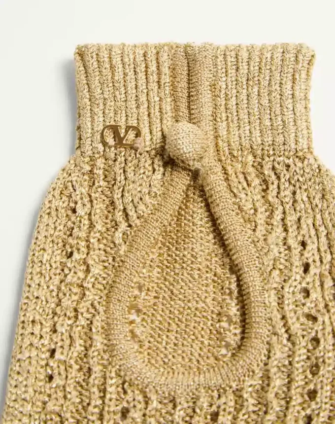 Fingerlose Strickhandschuhe aus Lurex