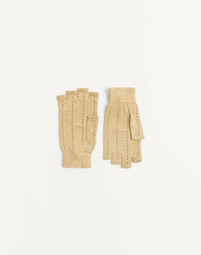 Fingerlose Strickhandschuhe aus Lurex