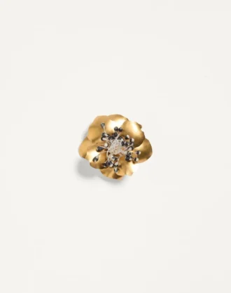 Fleur Lumineuse Brosche aus Metall und Stoff