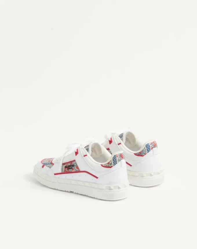 Freedots Low-Top-Sneaker aus Kalbsleder und Voyage Imaginaire-Stoff Freedots Low-Top-Sneaker aus Kalbsleder und Voyage Imaginaire-Stoff