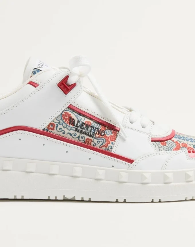 Freedots Low-Top-Sneaker aus Kalbsleder und Voyage Imaginaire-Stoff Freedots Low-Top-Sneaker aus Kalbsleder und Voyage Imaginaire-Stoff