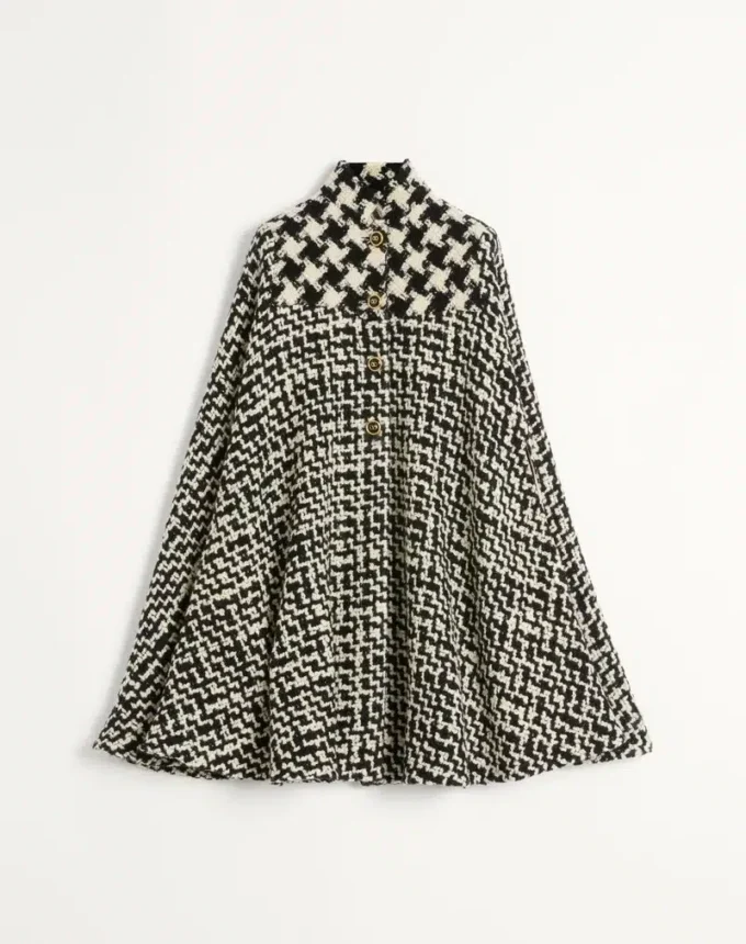 Geometrisches Tweed-Cape Geometrisches Tweed-Cape