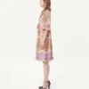 Georgette-Lurex-Kleid mit Voyage Imaginaire-Print Georgette-Lurex-Kleid mit Voyage Imaginaire-Print