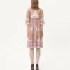 Georgette-Lurex-Kleid mit Voyage Imaginaire-Print Georgette-Lurex-Kleid mit Voyage Imaginaire-Print