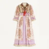 Georgette-Lurex-Kleid mit Voyage Imaginaire-Print Georgette-Lurex-Kleid mit Voyage Imaginaire-Print