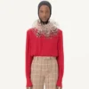 Georgette-Oberteil mit Federn Georgette-Oberteil mit Federn