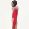 Georgette-Oberteil mit Federn Georgette-Oberteil mit Federn