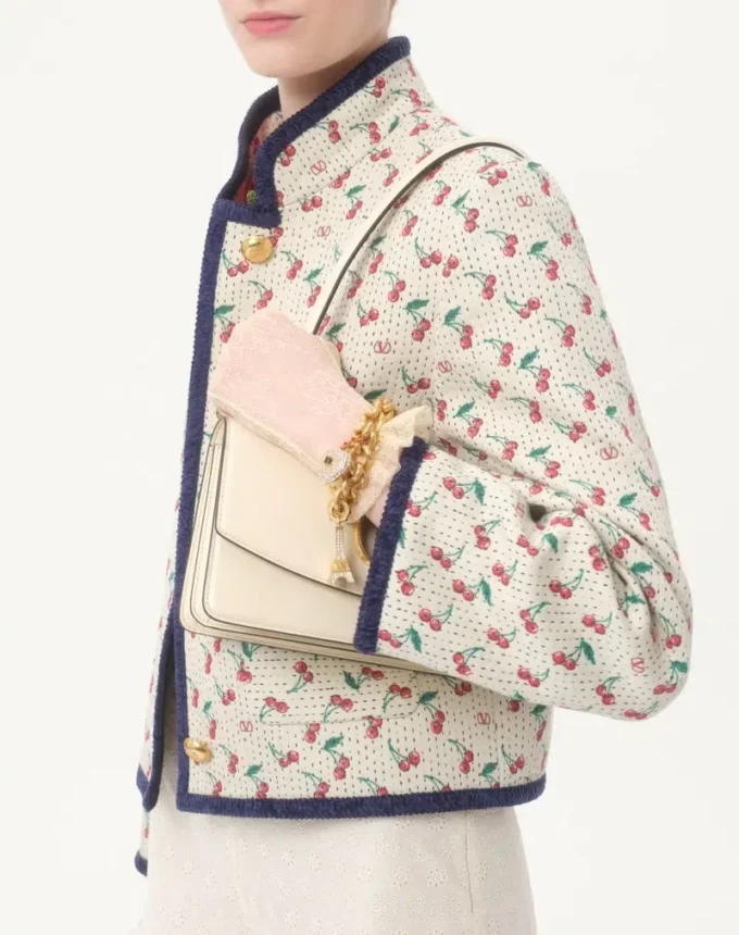 Gepolsterter Caban mit Cherryfic-Print-Jacquard Gepolsterter Caban mit Cherryfic-Print-Jacquard