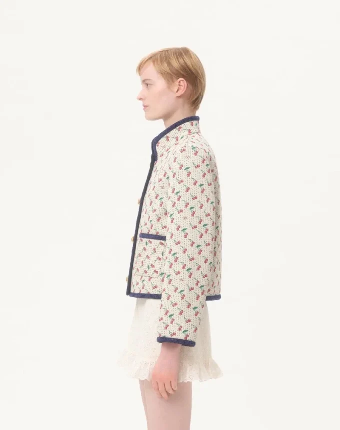 Gepolsterter Caban mit Cherryfic-Print-Jacquard Gepolsterter Caban mit Cherryfic-Print-Jacquard