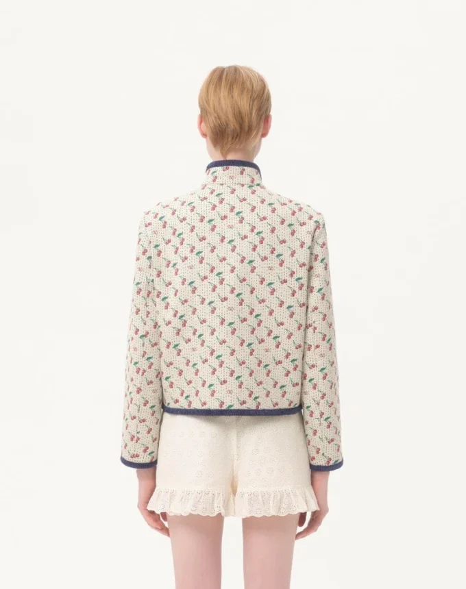 Gepolsterter Caban mit Cherryfic-Print-Jacquard Gepolsterter Caban mit Cherryfic-Print-Jacquard
