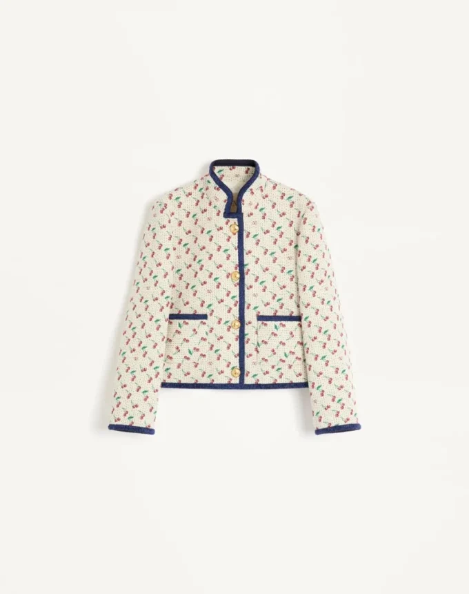 Gepolsterter Caban mit Cherryfic-Print-Jacquard Gepolsterter Caban mit Cherryfic-Print-Jacquard
