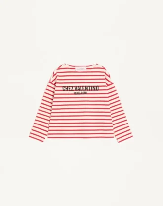 Gestreiftes Jersey-Baumwoll-T-Shirt