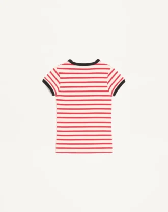 Gestreiftes Jersey-Baumwoll-T-Shirt