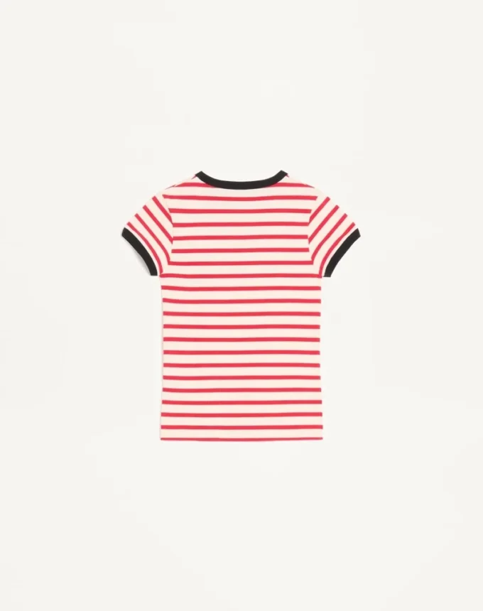 Gestreiftes Jersey-Baumwoll-T-Shirt Gestreiftes Jersey-Baumwoll-T-Shirt
