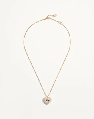 Halskette „Coeur Royal” aus Metall, Emaille und Swarovski®-Kristallen