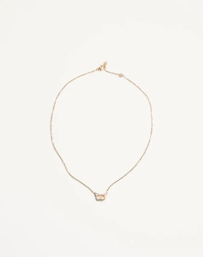 Halskette „Ovalette” aus Metall und Swarovski®-Kristallen