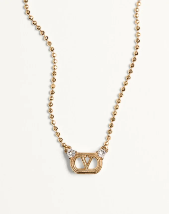 Halskette „Ovalette” aus Metall und Swarovski®-Kristallen