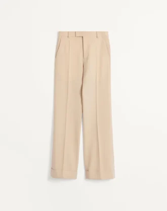 Hose aus Wollgabardine mit Umschlag