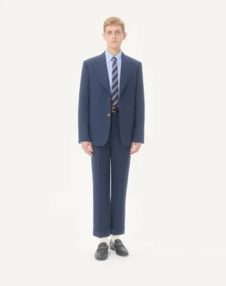 Hose aus Wollgabardine mit Umschlag