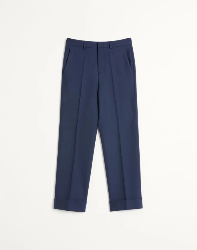 Hose aus Wollgabardine mit Umschlag Hose aus Wollgabardine mit Umschlag