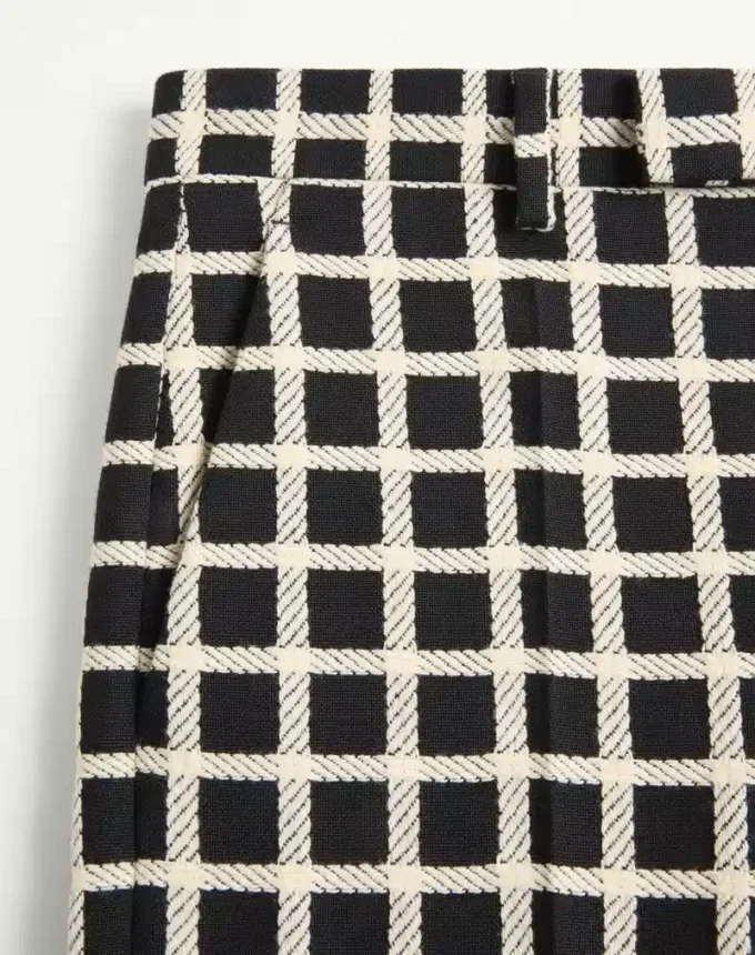 Hose aus Wollmischung mit Karomuster und Umschlag Hose aus Wollmischung mit Karomuster und Umschlag