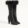 Hotty Shantung-Stoffstiefel mit Federn 100 mm Hotty Shantung-Stoffstiefel mit Federn 100 mm
