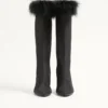 Hotty Shantung-Stoffstiefel mit Federn 100 mm Hotty Shantung-Stoffstiefel mit Federn 100 mm