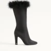 Hotty Shantung-Stoffstiefel mit Federn 100 mm Hotty Shantung-Stoffstiefel mit Federn 100 mm