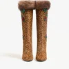Hotty Stiefel aus Kalbsleder mit Pony-Effekt, Blumenstickerei und Fell 100 mm Hotty Stiefel aus Kalbsleder mit Pony-Effekt, Blumenstickerei und Fell 100 mm