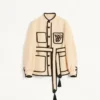Jacke aus Seide und Jute-Canvas mit VG-Stickerei Jacke aus Seide und Jute-Canvas mit VG-Stickerei