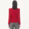 Jacke aus Wollkrepp mit kontrastierender Schleife Jacke aus Wollkrepp mit kontrastierender Schleife