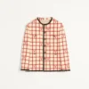 Jacke aus Wollmischung mit V-Karomuster Jacke aus Wollmischung mit V-Karomuster