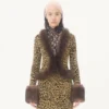Jacquard-Strickjacke mit Animal-Print und Lurex Jacquard-Strickjacke mit Animal-Print und Lurex