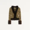 Jacquard-Strickjacke mit Animal-Print und Lurex Jacquard-Strickjacke mit Animal-Print und Lurex