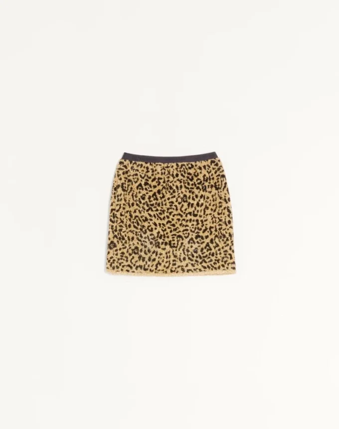 Jacquard-Strickrock mit Animal-Print und Lurex Jacquard-Strickrock mit Animal-Print und Lurex