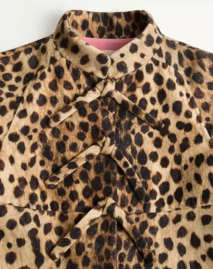 Jaguar Spots Printed Wool Cloth Coat Jaguar Spots Printed Wool Cloth Coat