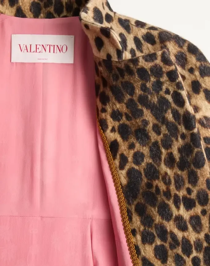 Jaguar Spots Printed Wool Cloth Coat Jaguar Spots Printed Wool Cloth Coat